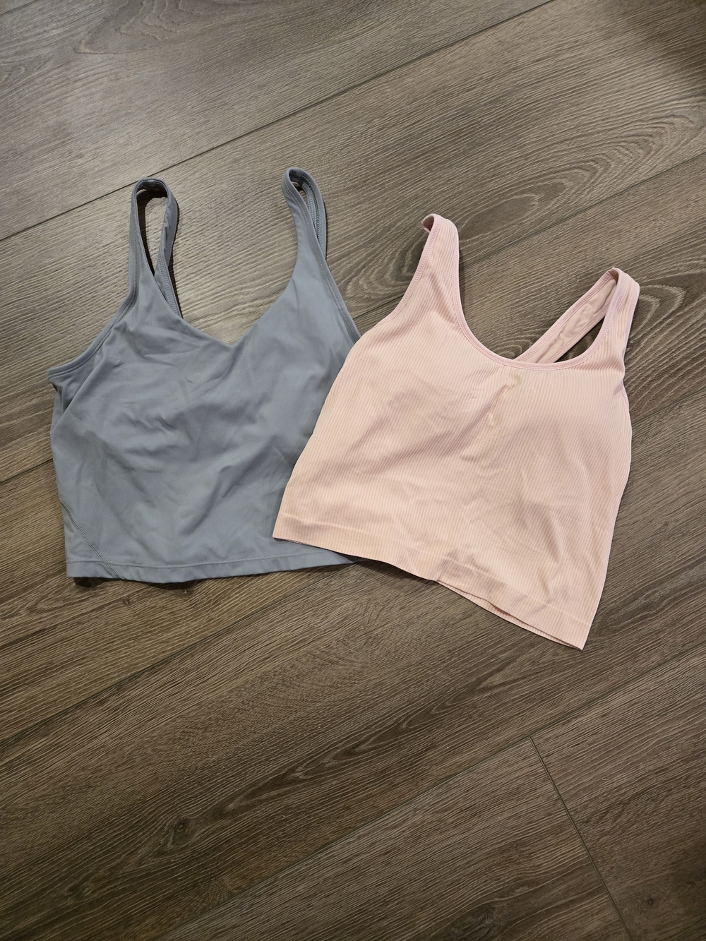 Women's Bundle Of Scoop Neck Crop Tanks— Pink and Gray